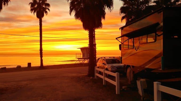 San Diego California Campground Sunset