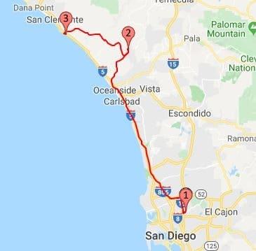 2018 Route San Diego to San Onofre