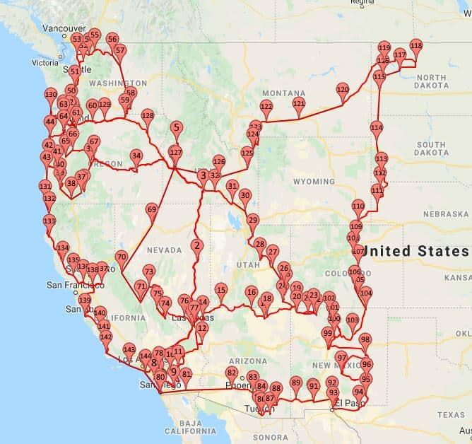 2017 to 2019 Combined Route