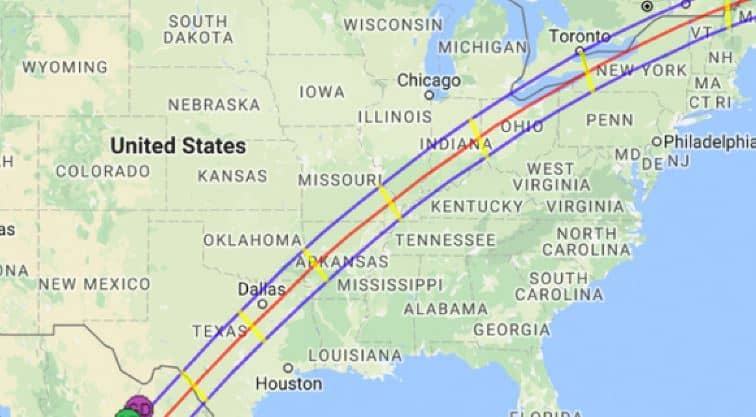 2024 map of solar eclipse