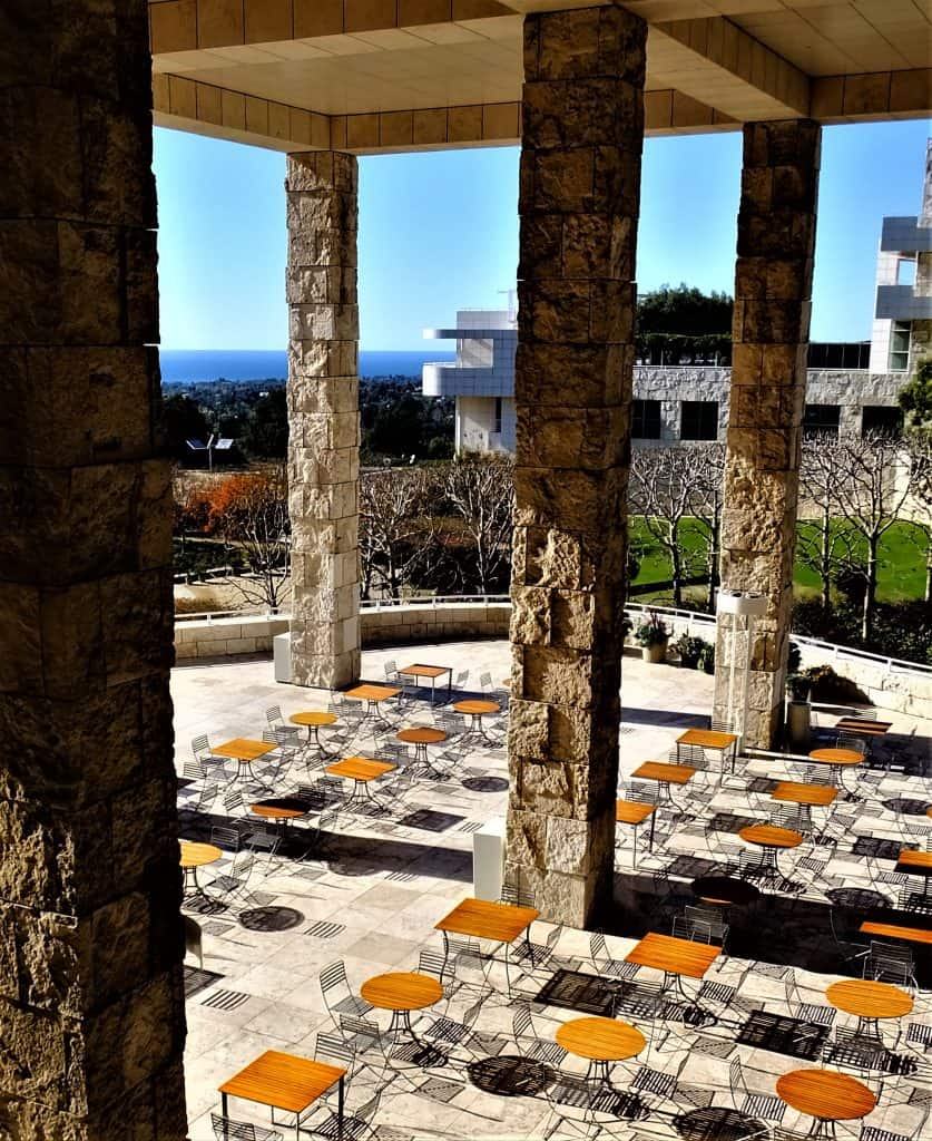 Getty Museum View of Courtyard & Pacific Ocean