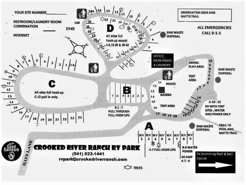 FoxRVTravel-Campsite Review: Crooked River Ranch Campground Layout