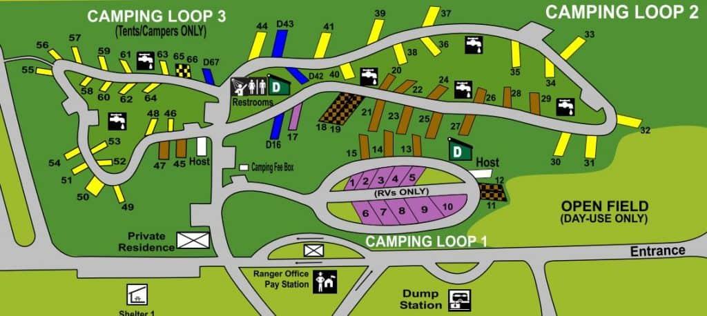 FoxRVTravel-Campsite Review: Wenberg Park campsite map