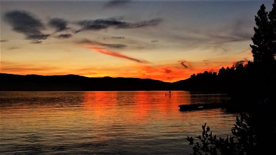 Sunset at Placid Lake