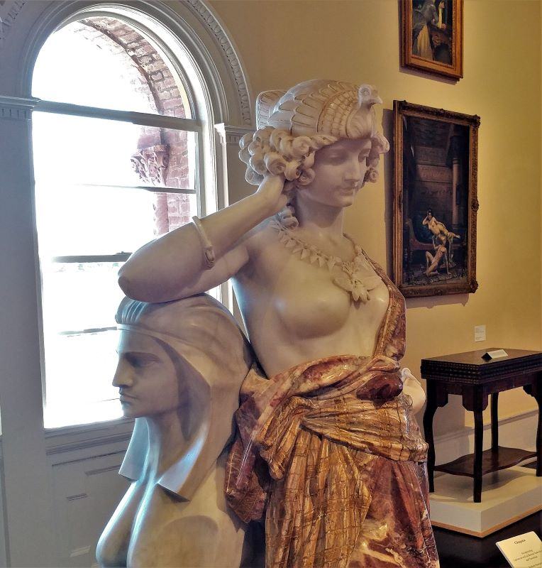 Statue depicting Cleopatra in the Lightner Museum in the Hotel Alcazar was sculpted by Raffaello Romanelli.