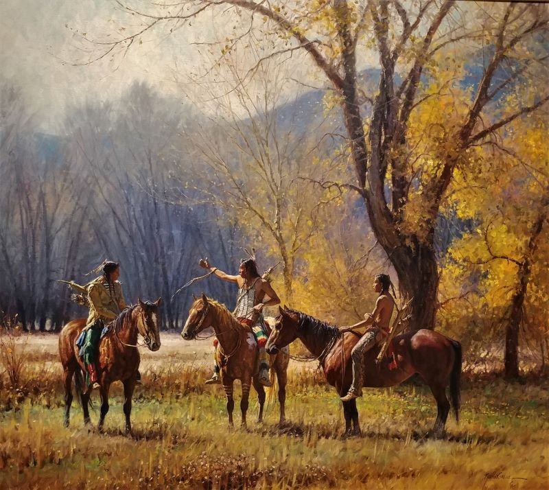 Teller of Tales painting at the National Cowboy and Western Heritage Museum.