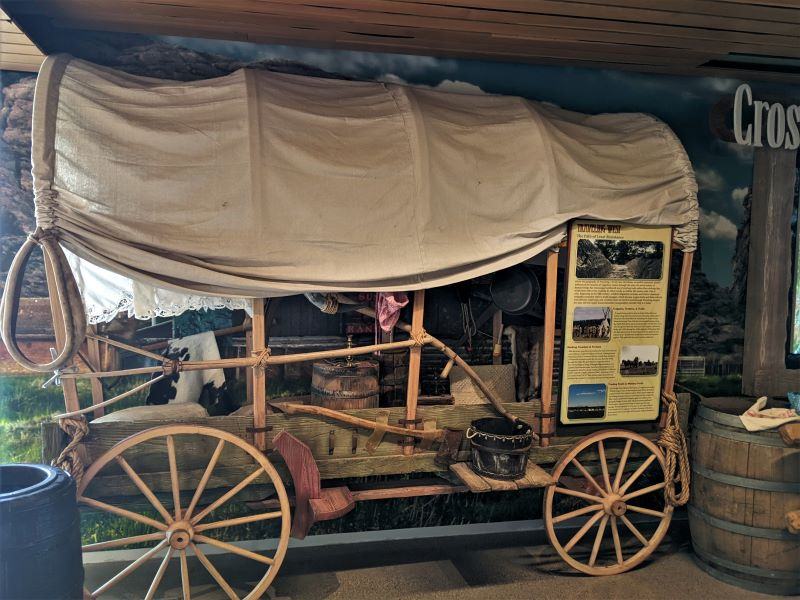 Typical wagon used on the Oregon Trail when crossing Wyoming.