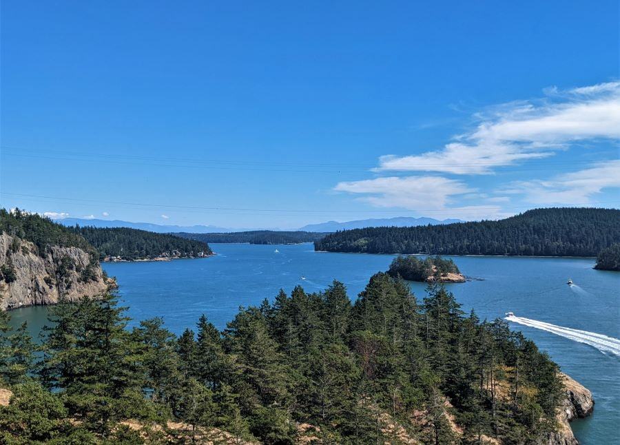Looking to the east from Deception Pass Bridge.
