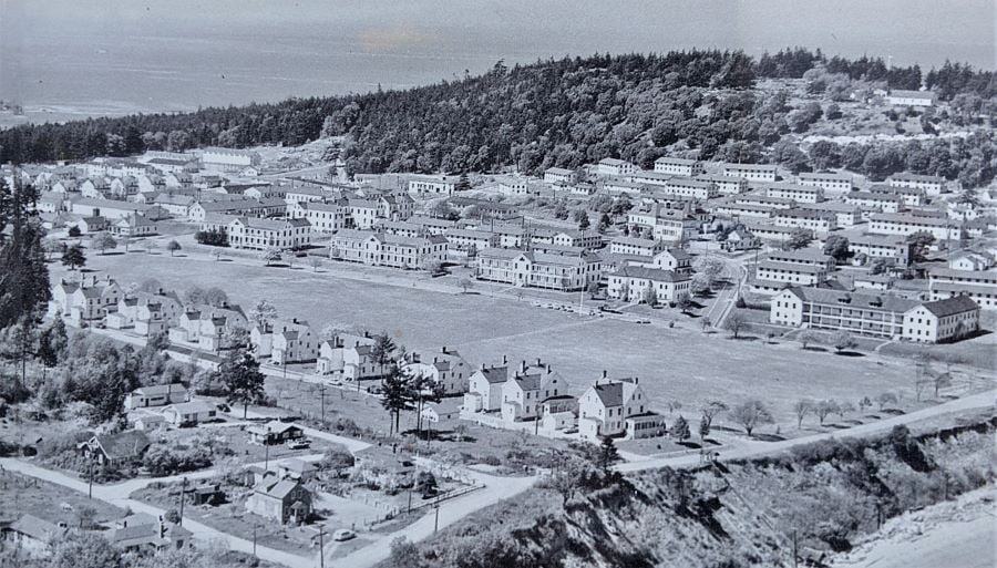 This picture was taken during World War II. Mostly Fort Worden had been converted into a training base for the military.
