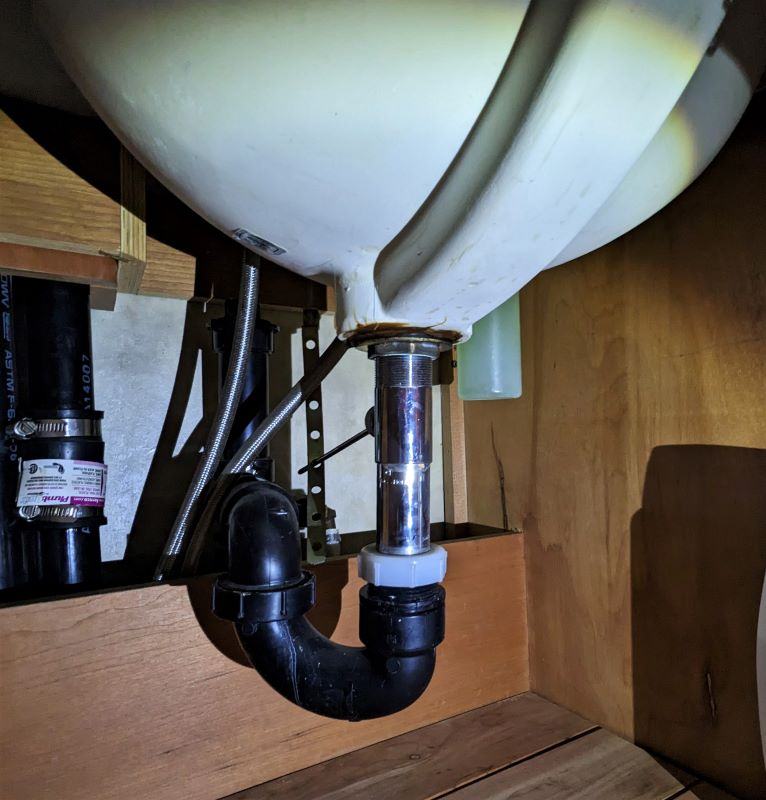 Photo of the p-trap under my bathroom sink.
