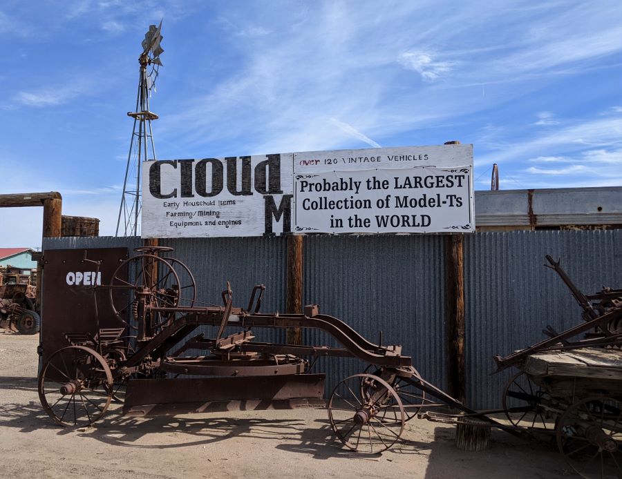 Another sign at the Cloud Museum. Really I took the picture to show off this horse-drawn road grader.