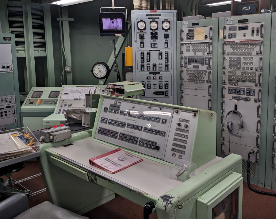 The launch control room in the control center inside the Titan Missile silo.