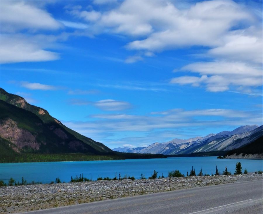 Vista of Muncho Lake in the Northern Rockies on the Alaska Highway