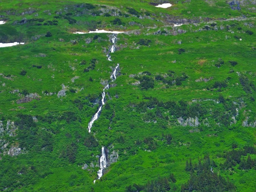 FoxRVTravel.com Waterfall in Whittier Alaska