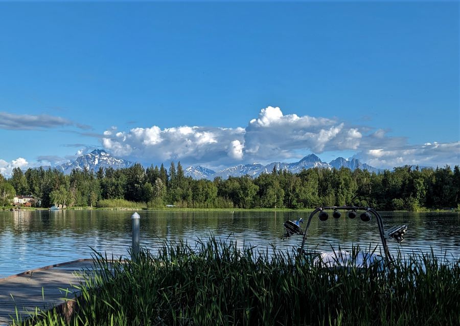 To the east of Palmer, there are some intimidating mountains including the one taken from our kayak launch.