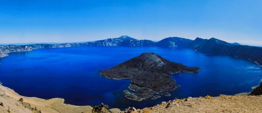 Wizard Island at Crater Lake looking towards the east.