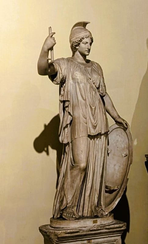 Roman statue of Athena in the Vatican Museum.  From FoxRVTravel article Roman Statues in the Vatican Museum. 