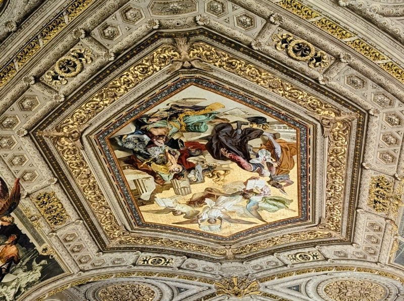 Stunning Ceiling Frescos in the Vatican Museum 11 Fresco on the ceiling in the Vatican Museum. Unknow artist and name. Photo from FoxRVTravel article Stunning Ceiling Frescos in the Vatican Museum