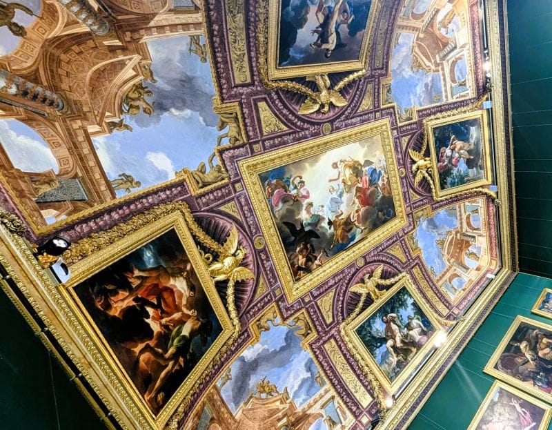 Masterpiece frescos in the Borghese Gallery 5 The Hercules Room previously called the Hall of Sleep in the painted by Christoph Unterberger (1732-1798) The main painting is "Apotheosis of Hercules" within the Galleria Borghese's Hercules Room refers to the myth of the Greek hero Hercules (or Heracles) being elevated to godhood after his death. It signifies his transformation from a mortal being to an immortal deity, a concept prevalent in ancient Greek and Roman mythology. Photo from FoxRVTravel Masterpiece Frescos in the Borghese Gallery.