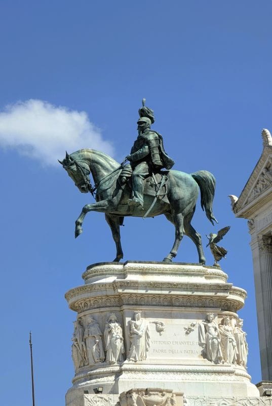 Monument of Victor Emmanuel II di Savoia in Rome 4 Victor Emmanuel on horseback is the only statue at the Victor Emmanuel II National Monument that directly refers to the king. Photo from FoxRVTravel Monument of Victor Emmanuel II.