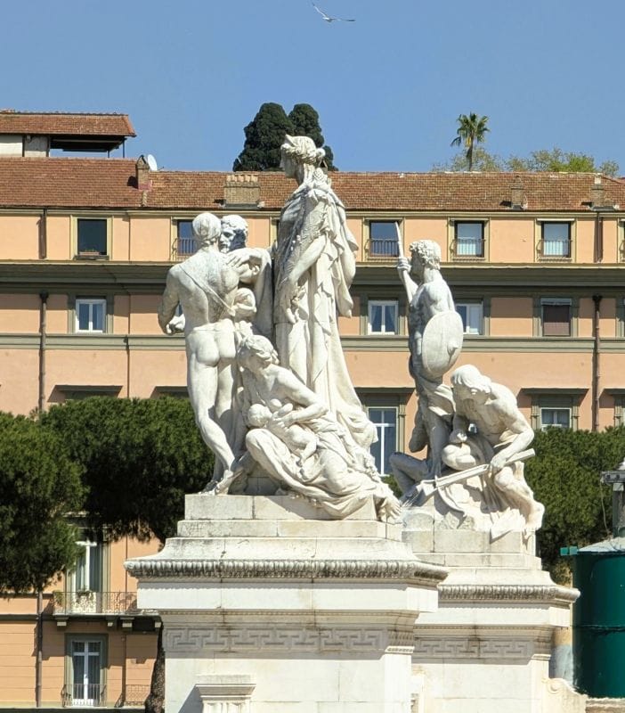 Monument of Victor Emmanuel II di Savoia in Rome 9 At the Victor Emmanuel II National Monument the scattered numerous sculptures. Overall I think the designers focused away from making numerous statues of the king and instead focused on symbology and making statues honoring the people of Italy. Photo from FoxRVTravel Monument of Victor Emmanuel II.