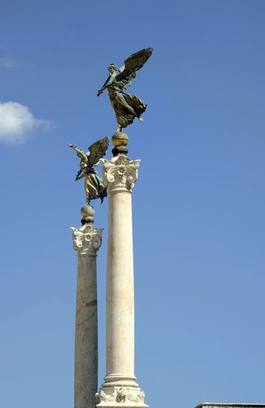 Monument of Victor Emmanuel II di Savoia in Rome 12 This shot of the bronze angles is as far forward on the Victor Emmanuel II National Monument as you can get and still get a closeup photo. Photo from FoxRVTravel Monument of Victor Emmanuel II.