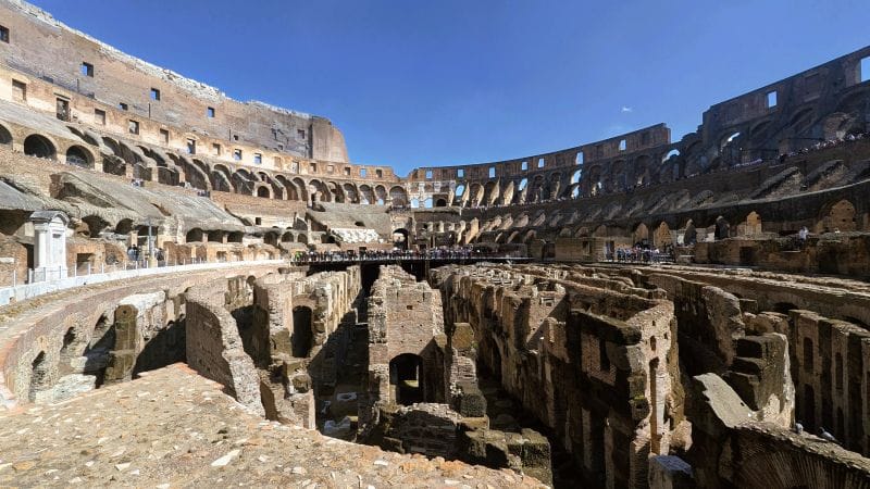 The underground and the seating areas in the Colosseum. Photos are from FoxRVTravel article "The Roman Colosseum"