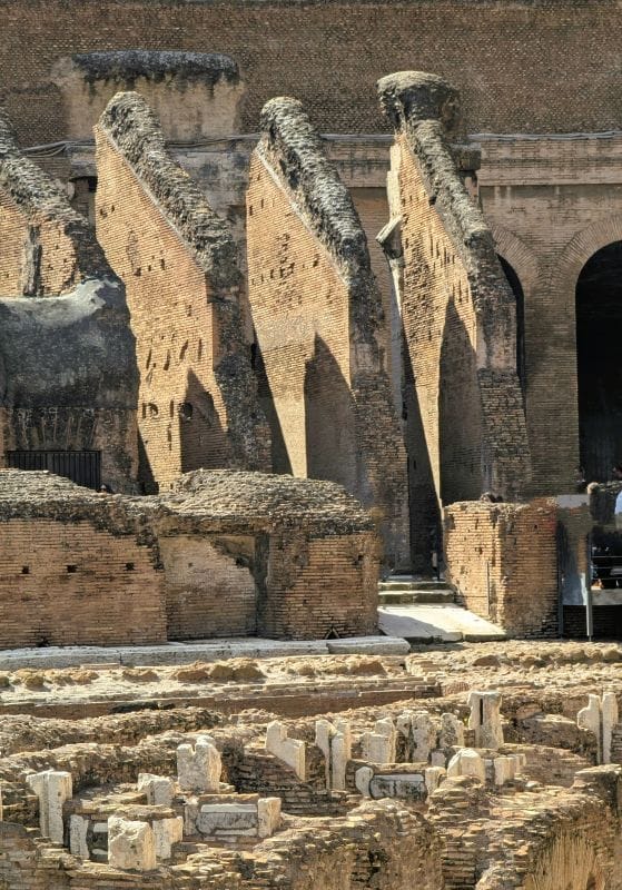 These are the remain brick supports for the seats in the Colosseum. Photos are from FoxRVTravel article "The Roman Colosseum"