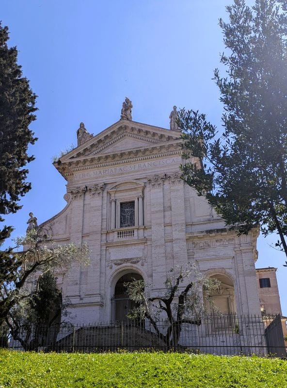 Basilica di Santa Francesca Romanan is located at the west end of the forum near the Capitoline Hill. Pope Gregory XI is buried in this church Photos are from the FoxRVTravel article “The Roman Forum.”