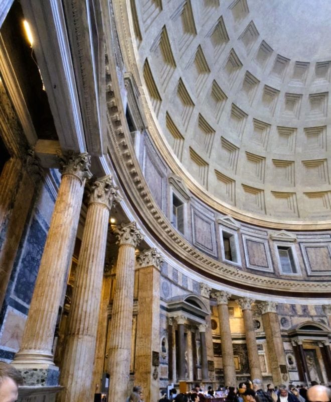 The Pantheon is amazing 7 Several niches surround the edge of the dome. Archaeological evidence suggests that the niche behind the altar was once the front door. The photos are from the FoxRVTravel article “The Pantheon is Amazing.”