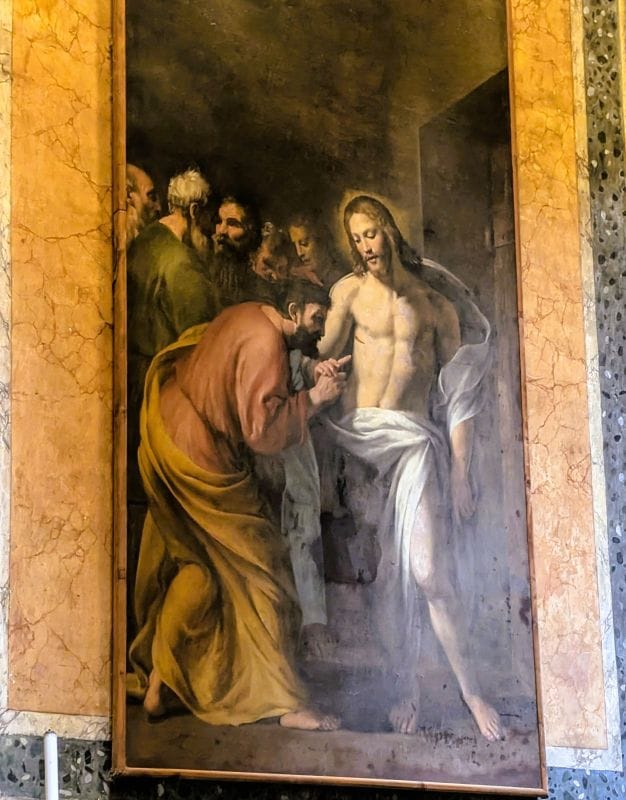 The Pantheon is amazing 18 Incredulity of Saint Thomas by Pietro Paolo Bonzi The photos are from the FoxRVTravel article “The Pantheon is Amazing.”