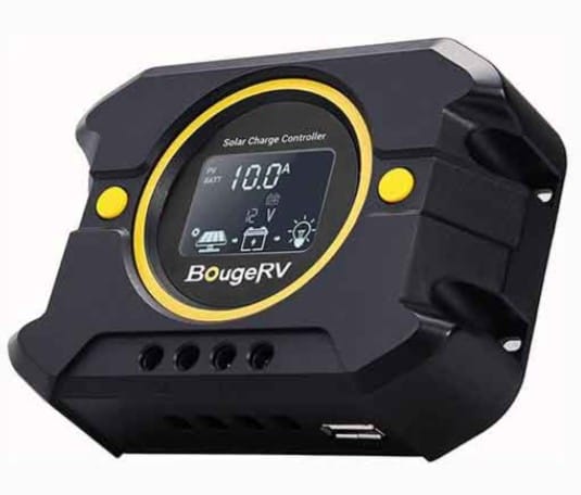 Are small solar panels useful? 14 BougeRV 10 amp Charge Controller Photo from FoxRVTravel article "Are small solar panels useful?"