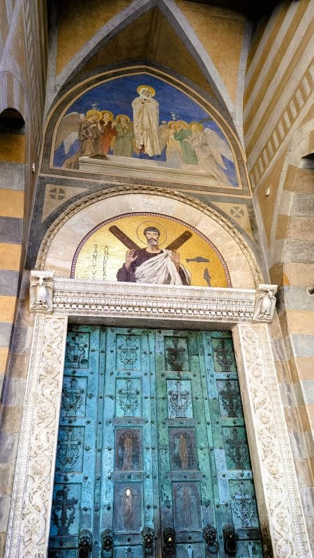 The Beautiful Cathedral of Saint Andrew at Amalfi  6 Bronze front door at the Cathedral of Saint Andrew the Apostle at Amalfi. Photo from FoxRVTravel article Cathedral of Saint Andrew the Apostle at Amalfi.
