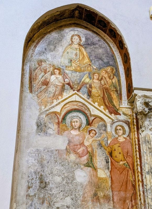 The Beautiful Cathedral of Saint Andrew at Amalfi  12 A 14th century fresco of the Mystical Marriage of St. Catherine where she marries Christ in heaven in the presence of Mary. Photo from FoxRVTravel article Cathedral of Saint Andrew the Apostle at Amalfi.