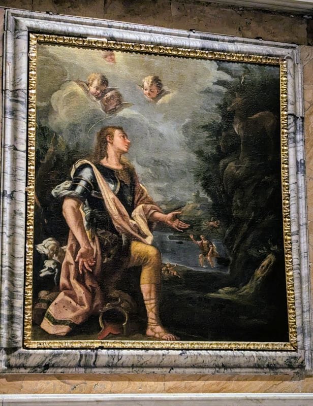 The Beautiful Cathedral of Saint Andrew at Amalfi  15 The painting is titled "The Vision of Saint Hubert" by Bartolomeo Biscaino, created around 1650–1657 Photo from FoxRVTravel article Cathedral of Saint Andrew the Apostle at Amalfi