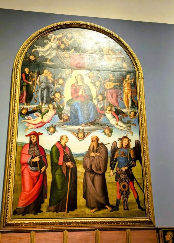 Renaissance paintings at the Gallery of the Academy 5 Assumption of the Virgin attributed to Pietro Perugino born Pietro Vannucci or Pietro Vanucci 1523 Photo from FoxRVTravel article "Renaissance paintings at the Gallery of the Academy"