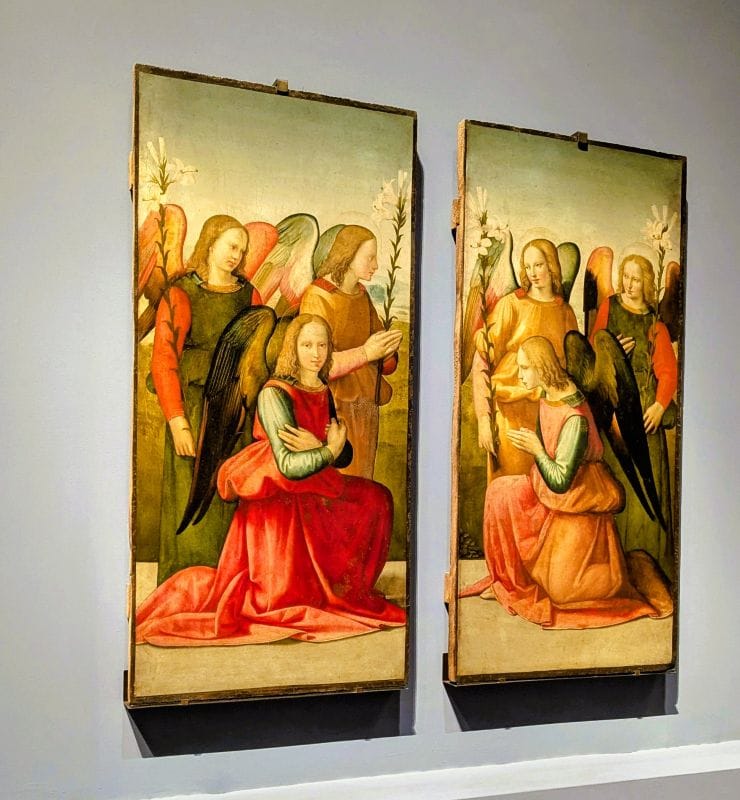 Renaissance paintings at the Gallery of the Academy 8 Six praying angels by Ridolfo di Domenico Bigordi, better known as Ridolfo Ghirlandaio Oil on wooden panel, circa 1505-1508 Photo from FoxRVTravel article "Renaissance paintings at the Gallery of the Academy"