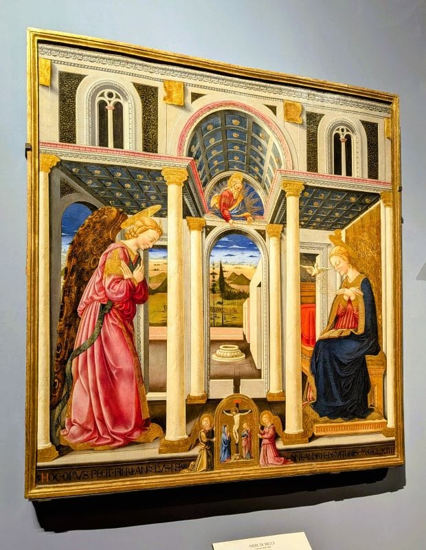 Renaissance paintings at the Gallery of the Academy 11 Annunciation by Neri di Bicci 1440 Photo from FoxRVTravel article "Renaissance paintings at the Gallery of the Academy"