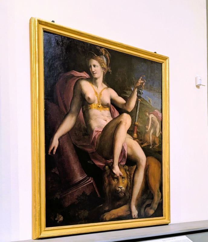 Renaissance paintings at the Gallery of the Academy 19 Allegory of Fortitude byTommaso Manzuoli known as Maso da San Friano 1560 - 1562 Photo from FoxRVTravel article "Renaissance paintings at the Gallery of the Academy"