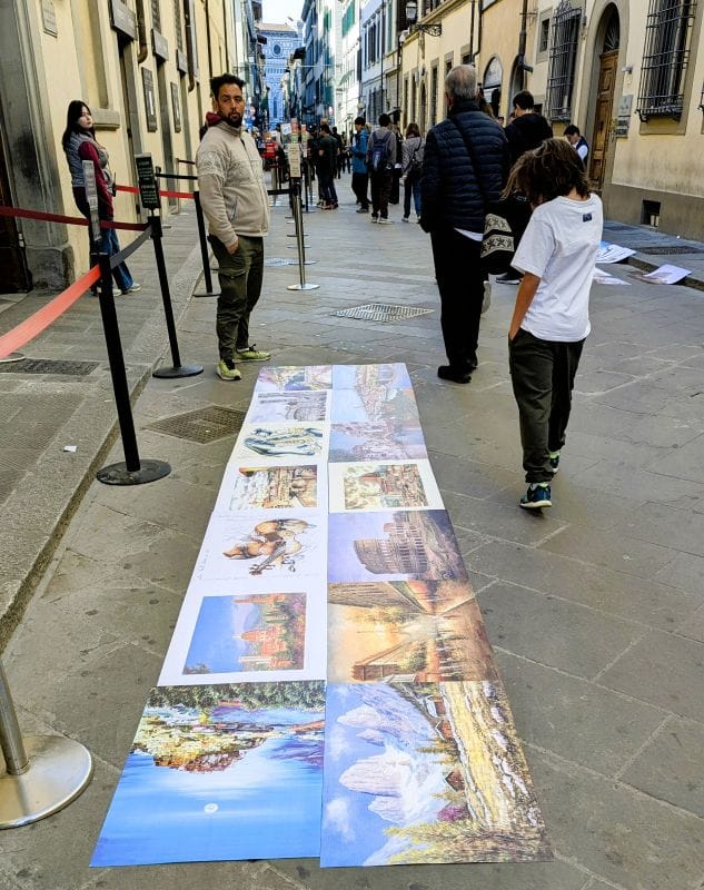 Visiting Florence is an art lesson on the streets 11 Street art in Florence takes many forms. This fellow is selling poster sized photos. Photo from FoxRVTravel article "Visiting Florence is a art lesson on the streets"