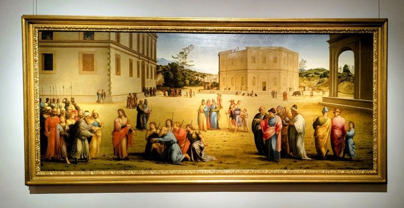 Francesco Granacci 1469 - 1543 Joseph presents his Father and Brothers to Pharaoh c. 1515-1517 oil on panel Photo from FoxRVTravel article "Masterpiece paintings at the Uffizi Gallery" 