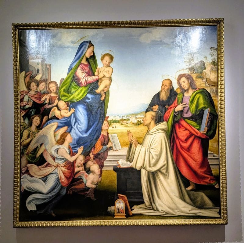 Fra Bartolomeo 1473 - 1517 The Vision of St. Bernard 1504-7 Oil on wood Photo from FoxRVTravel article "Masterpiece paintings at the Uffizi Gallery" 