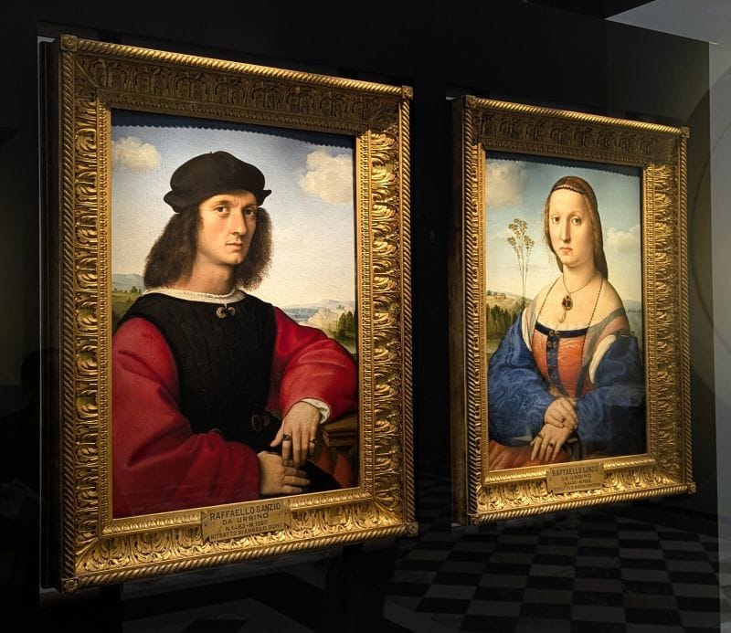 Raffaello Sanzio (Urbino 1483 – Rome 1520) Portraits of Agnolo Doni and Maddalena Strozzi C. 1504 - 1506 Oil on limewood panel Photo from FoxRVTravel article "Masterpiece paintings at the Uffizi Gallery" 
