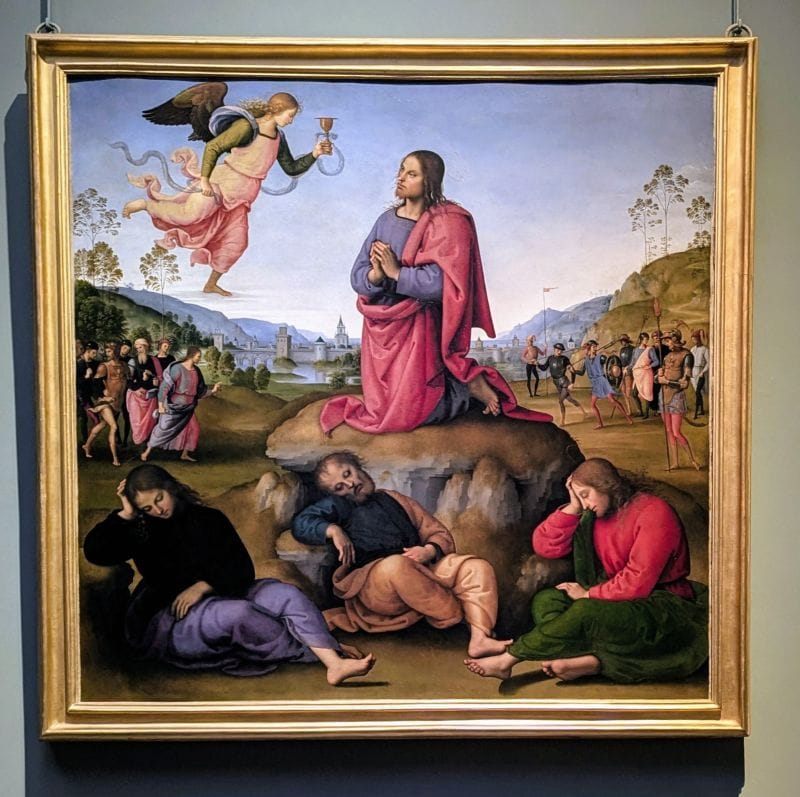Pietro di Cristoforo Vannucci, known as Perugino The Agony in the Garden c. 1492 Oil on wood Photo from FoxRVTravel article "Masterpiece paintings at the Uffizi Gallery" 