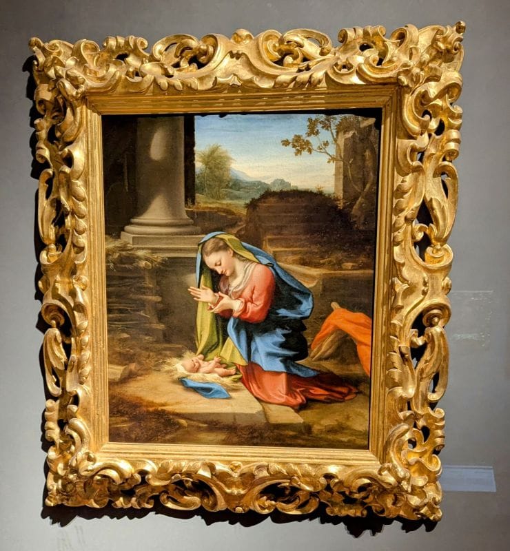 Antonio Allegri da Correggio The Adoration of the Child C. 1524-1526 oil on canvas Photo from FoxRVTravel article "Masterpiece paintings at the Uffizi Gallery" 