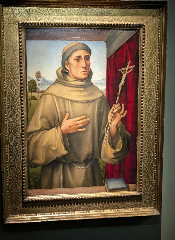 Francesco Francia Saint Francis C. 1490 tempera on panel Photo from FoxRVTravel article "Masterpiece paintings at the Uffizi Gallery" 