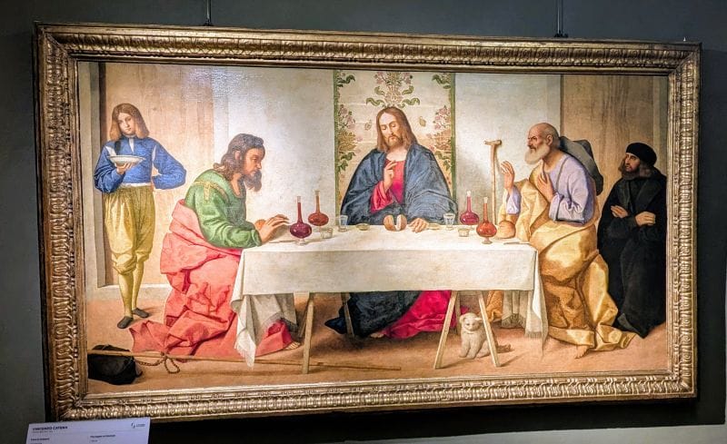 Jacopo Carucci, known as Pontormo The Supper at Emmaus C. 1515-20 oil on canvas Photo from FoxRVTravel article "Masterpiece paintings at the Uffizi Gallery" 