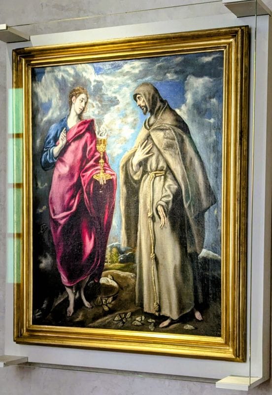 Doménikos widely known as El Greco . John the Evangelist and St. Francis 1600 circa oil on canvas Photo from FoxRVTravel article "Masterpiece paintings at the Uffizi Gallery" 