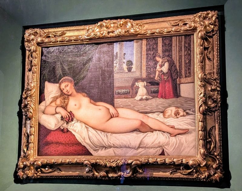 Tiziano Vecellio detto Tizian Venus, known as the "Venus of Urbino" 1538 oil on canvas Photo from FoxRVTravel article "Masterpiece paintings at the Uffizi Gallery" 
