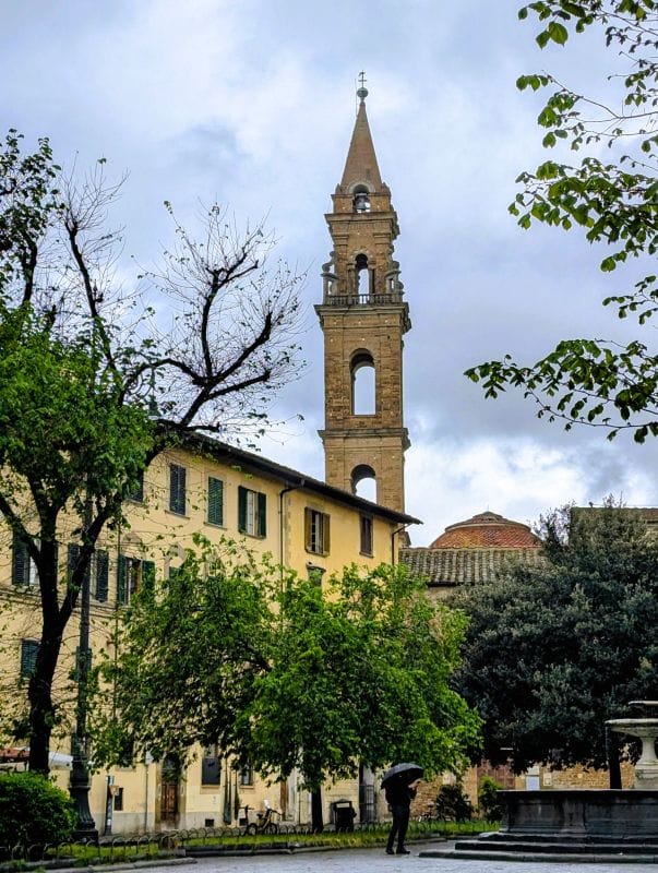 Visiting Florence is an art lesson on the streets 22 Santo Spirito (La basilica di Santa Maria del Santo Spirito) is a Renaissance church with an Augustinian monastery in Florence Photo from FoxRVTravel article "Visiting Florence is a art lesson on the streets"